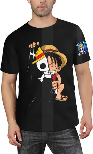 Vista 3 de XPZBC Camiseta de anime para hombres y jóvenes y adultos, con impresión 3D, collar novedoso para hombres y mujeres