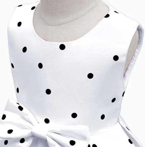 Vista 6 de IMEKIS Kids Girls Dalmatian Costume White Dress with Headband Tail Halloween Cosplay Toddler Baby Birthday Outfit Photo Shoot