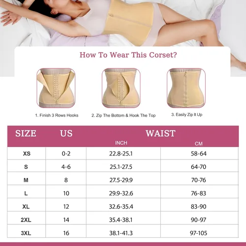Vista 6 de MICOHPKLE Entrenador de cintura para mujer, corsé de cintura para control de abdomen, faja de entrenamiento delgada