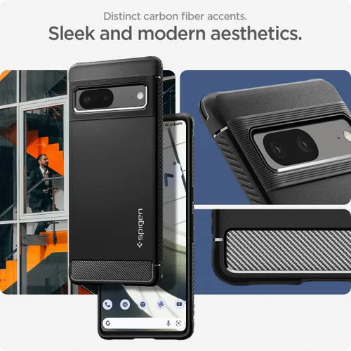 Vista 3 de Spigen Rugged Armor - Funda compatible con Google Pixel 7, color negro mate