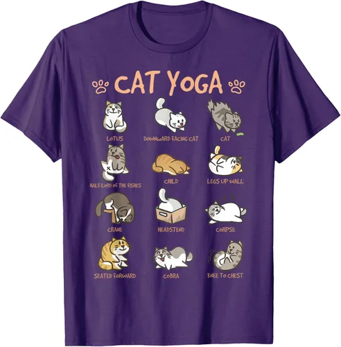 Vista 76 de Cat Yoga Poses Cats Practicing Mindfulness Meditación Kitten - Camiseta, Negro, S