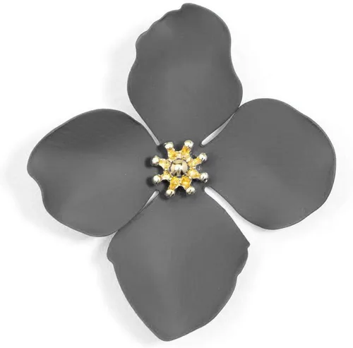 Vista 2 de ZENZII Aretes con pétalos de flor y broqueles en color dorado al centro, para mujer.