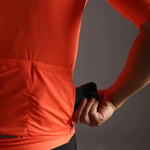 Vista 6 de Maillot de ciclismo para hombre, con bolsillo con cremallera, manga corta, ligera, Aero Race Fit, camiseta de ciclismo UPF 50+