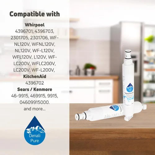 Vista 8 de KitchenAid KTRA22EMSS02 - Paquete de 3 filtros de agua de repuesto para refrigerador, compatible con el cartucho de filtro de agua KitchenAid 4396701