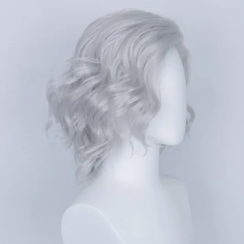 Vista 4 de M MISS U HAIR Missuhair - Peluca de anciano, peluca de anciano, peluca de bruja corta ondulada para disfraz, peluca sintética para uso diario