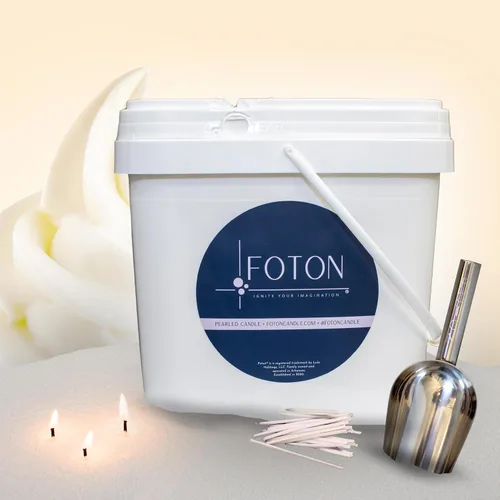 Vista 22 de Foton Vela Perlada 18 Oz - Velas de Cera en Polvo de Sidra Nevada, No Tóxicas, Lujo, Duraderas hasta 120 Horas - Vela Perlada de Arena Recargable