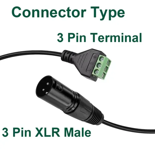 Vista 3 de 4 conectores XLR macho y hembra a cable de terminal de tornillo de 3 pines, adaptador de tornillo XLR de 3 núcleos con cable de 11.8 in