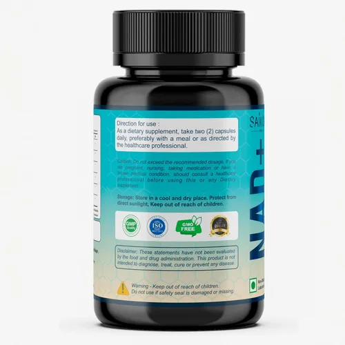Vista 5 de Suplemento NAD+ de 810 mg con nicotinamida adenina dinucleótido, resveratrol, quercetina, coenzima Q10, fisetina y pimienta negra - Envejecimiento