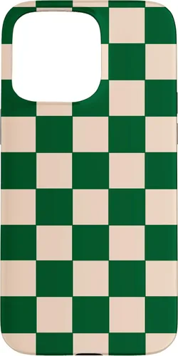 Vista 31 de Funda de tablero de ajedrez a cuadros blanco crema verde para iPhone 17