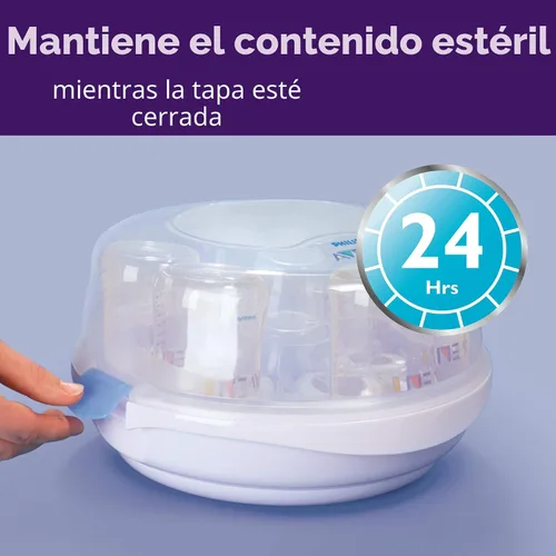 Vista 7 de Philips AVENT Esterilizador de vapor de microondas para biberones, chupetes, tazas y más, SCF281/05