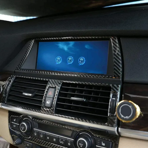 Vista 7 de Pegatinas de fibra de carbono suave para interior de coche para BMW X5 E70 X6 E71 2008-2013 (estilo de 3 colores)