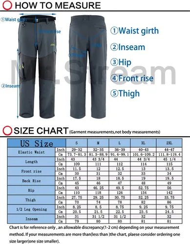 Vista 7 de Mr.Stream Pantalones deportivos para hombre, pesca, campamento, senderismo, forro polar, con cordón interno