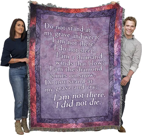 Vista 21 de Pure Country Weavers Manta con texto en inglés "I Am The Gentle Breeze Upon Your Face" con diseño de flores, para regalo de duelo y condolencia