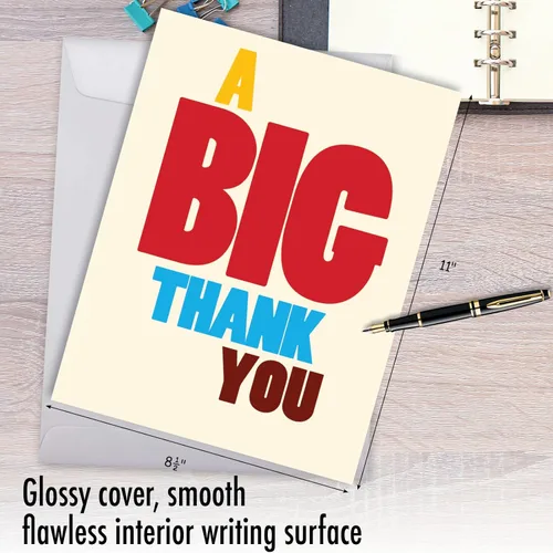 Vista 3 de NobleWorks - Tarjeta de felicitación de agradecimiento extra grande de nosotros de 8.5 x 11 pulgadas con sobre (paquete de 1) de gran tamaño Jumbo