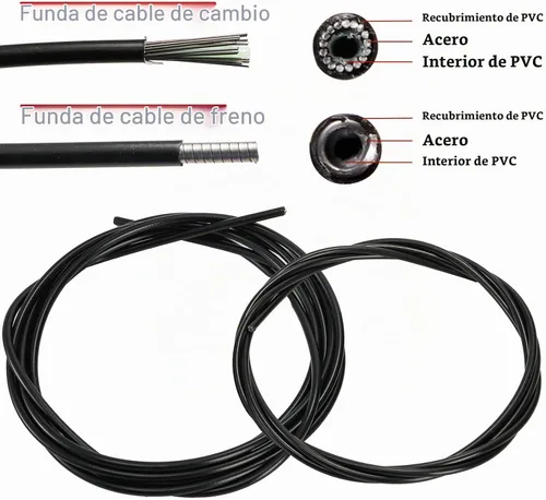 Vista 4 de Kit de cable de bicicleta de 91 piezas, cable de freno de cambio de bicicleta con tapa de extremo de cortador