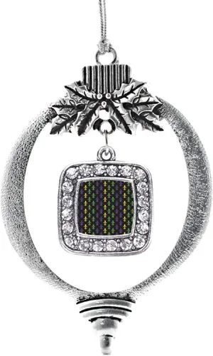 Vista 237 de Inspired Silver - Nana púrpura - Adorno de Navidad plateado - Adorno cuadrado para árbol de Navidad con circonita cúbica - Decoración colgante