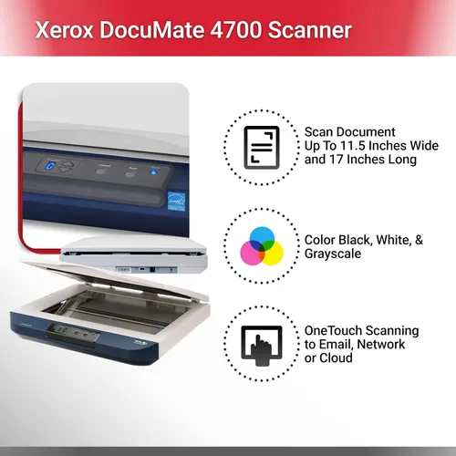 Vista 2 de Xerox DocuMate 4700 Color Escáner de cama plana