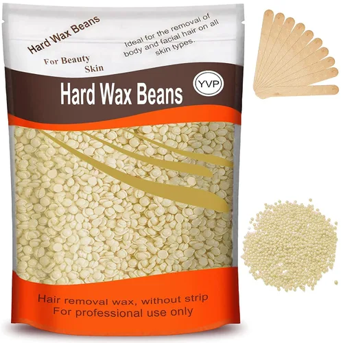 Vista 8 de Cuentas de cera dura para depilación brasileña, cera de perlas en casa para bikini, cara, cejas, piernas, 10.58 oz (10 onzas) con 10 espátulas