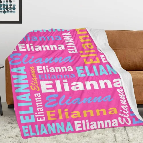 Vista 2 de Manta personalizada con nombre, manta personalizada con nombre, manta personalizada para adultos, niños y bebés, manta personalizada con monograma