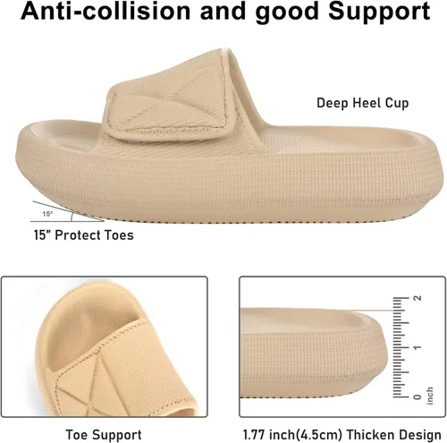 Vista 5 de kihutor Cloud Slides For Women and Men, Pillow Slippers Bathroom Slides, Soft Comfy Thick Sole Sandals Quick Drying Pillow Slides