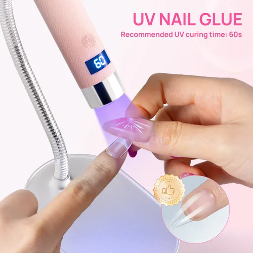Vista 2 de Krofaue Gel de pegamento de uñas UV, 2 x 0.71 oz de pegamento de uñas de 00-2 piezas de pegamento de uñas sólido 2