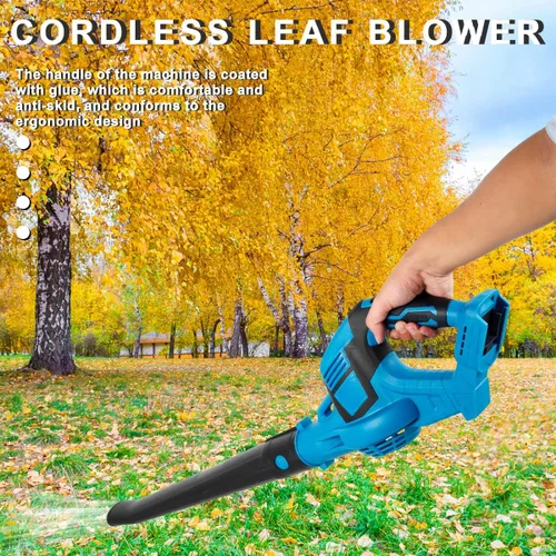 Vista 6 de Soplador de hojas inalámbrico soplador de hojas eléctrico profesional ligero funciona con pilas soplador de hojas de aire para césped patio jardín