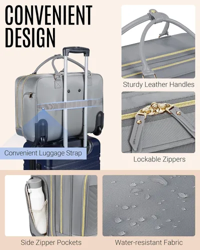 Vista 4 de LIGHT FLIGHT Rolling Laptop Bag Rolling Briefcase for Women Computer Bag with Wheels Case for Carry on Travel Work Business