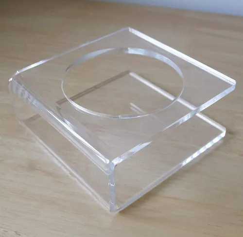 Vista 2 de HillSpring Clear Display Stand for Football Basketball Volleyball Soccer Ball, Acrylic Mineral Collection Holder