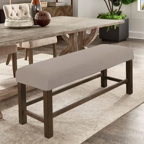 Vista 11 de Fundas de banco rectangulares, funda extraíble para silla de comedor, ajuste suave, universal, elásticas, antipolvo, lavable, protector de asiento