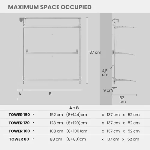 Vista 5 de foxydry Aireador vertical de pared de torre para uso en interiores y exteriores (gris, 34.6 pulgadas) made of aluminum and stainless steel