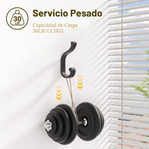 Vista 3 de bussdis Ganchos de pared para colgar abrigos, ganchos de mochila resistentes para pared, soporta hasta 30 libras, ganchos grandes para toallas, Negro