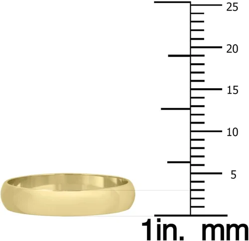 Vista 4 de 2mm - 6mm Domed Wedding Band in 10K Yellow Gold