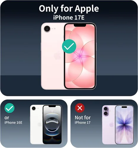 Vista 2 de Paquete de 2+2 protectores de pantalla de vidrio templado antiluz azul y protector de lente de cámara para iPhone 17e/16e, protección ocular