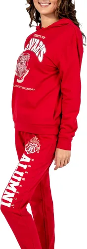 Vista 4 de Bioworld Harry Potter Hogwarts Alumni Juniors - Conjunto de sudadera con capucha y pantalones deportivos rojos, Multi colorido