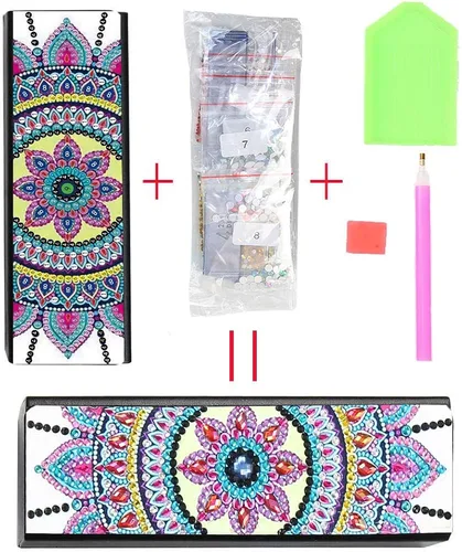 Vista 8 de Leatrice Kit de estuche de gafas de sol de pintura de diamante con mandala de pintura de diamantes