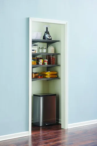 Vista 6 de Rubbermaid Sistema de estantes de organización de despensa de 36 pulgadas, montaje directo en pared, 4 estantes y kit de accesorios de montaje