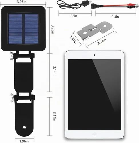 Vista 5 de Panel solar shumi 6V para alimentador de ciervos, cargador de batería impermeable