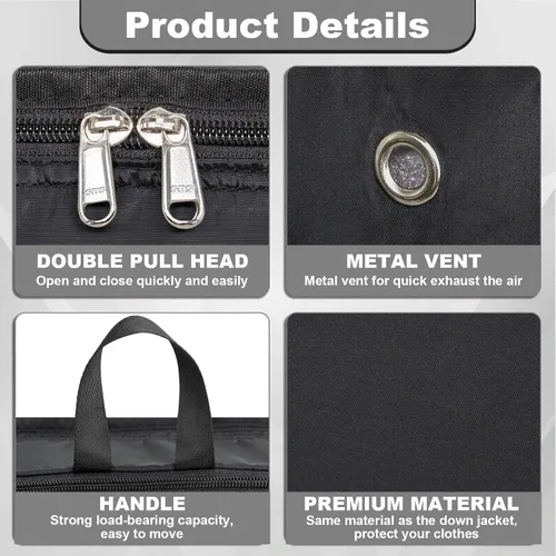 Vista 4 de Cubos de compresión extra grandes para artículos esenciales de viaje, paquete de 2 cubos de viaje expandibles para bolsas de embalaje, organizador