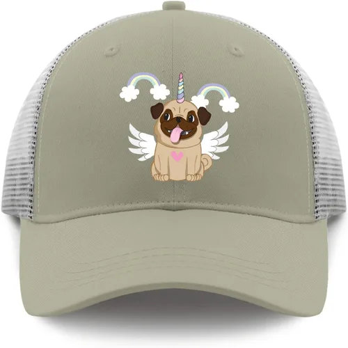 Vista 9 de devor Gorras de béisbol con diseño de perro Pug para papá, gorra gráfica para mujer