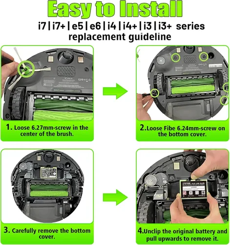 Vista 6 de 【Actualización】Batería de repuesto de 4.5Ah 14.4V para iRoboot Roomba i7 + i7 14.4Volt e/i Series J7 J7+ 7150 7550 e5 e5 e5152 e5154 e6 i3 i3+ i4