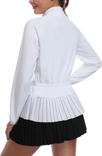 Vista 8 de Little Donkey Andy Chaqueta de golf UPF 50+ con dobladillo plisado para Negro