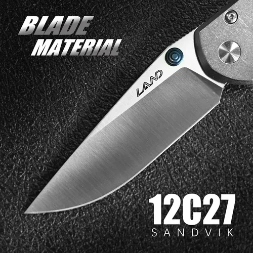 Vista 4 de LAND 910/911/912/913 Lock 12C27 Caza al aire libre supervivencia camping EDC herramienta bolsillo plegable cuchillo (912)
