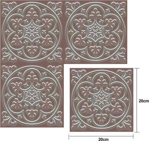 Vista 4 de SVNOOC Adhesivos de azulejos de pared despegar y pegar, calcomanías para salpicadero, azulejos para el hogar para cocina/sala de estar/baño