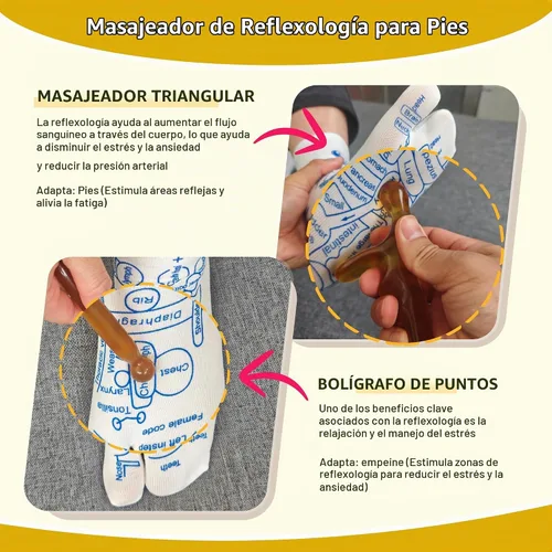 Vista 3 de Calcetines de masaje de pies y reflexología para aliviar el dolor
