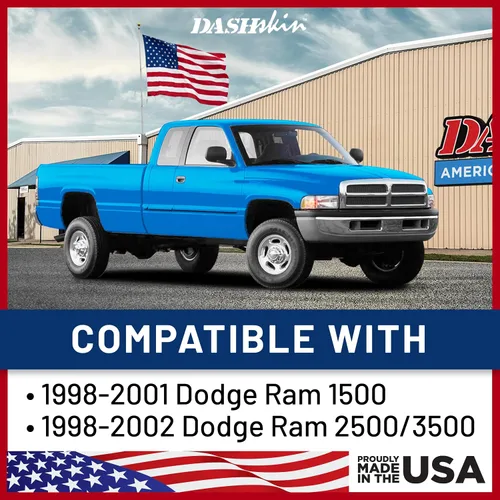 Vista 2 de DASHSKIN Tapa moldeada para salpicadero compatible con Dodge Ram 1500 1998 1999 2000 2001 (98-02 Ram 2500 y 3500) en negro universal, fabricado