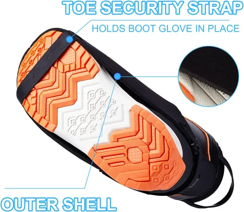Vista 3 de Qchengsan Fundas para botas, cubierta para botas de esquí, fundas de zapatos para nieve, mantiene los calentadores de pies y calentadores, regalos
