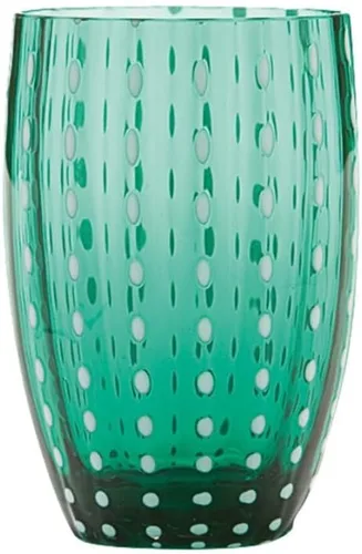 Vista 12 de Zafferano Perle - Vaso de cristal transparente hecho a mano, 32 h 4.291 in d 2.795 in, 6 piezas, transparente Claro
