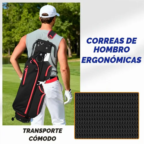 Vista 6 de Par 3 Bolsa de soporte de golf con divisor de 3 vías y cifrado 900D Negro