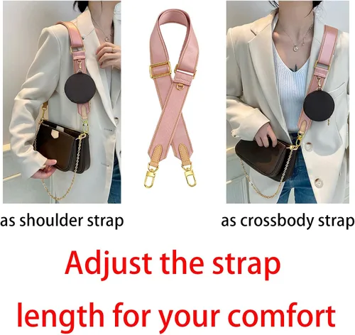Vista 4 de TOURDREAM Correa cruzada suave ajustable para accesorios de Pochette, correa de lona ancha para bolso de diseñador