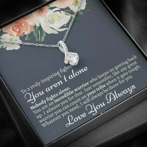 Vista 4 de Joyería con tarjeta de mensaje, regalos personalizados, collar hecho a mano, collar con tarjeta, tarjeta de mensaje y caja que no estás solo, collar